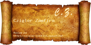 Czigler Zamfira névjegykártya